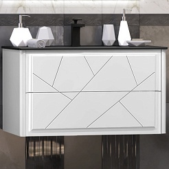 Opadiris Мебель для ванной Луиджи 90 подвесная белая матовая/антрацит – фотография-4